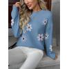 image:imageZeagoo Fall Sweaters for Women 2026 Long Sleeve Crewneck Ribbed Knit Pullover Sweater Loose Fit Basic Jumper TopsFlower193