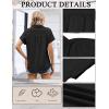 image:imageZeagoo Womens Button Down Shirt Short Sleeve Blouse V Neck Dressy Casual Business Work Tops with Pocket SXXLBlack