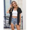 image:imageZeagoo Womens Button Down Shirt Short Sleeve Blouse V Neck Dressy Casual Business Work Tops with Pocket SXXLBlack