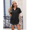 image:imageZeagoo Womens Button Down Shirt Short Sleeve Blouse V Neck Dressy Casual Business Work Tops with Pocket SXXLBlack