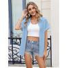 image:imageZeagoo Womens Button Down Shirt Short Sleeve Blouse V Neck Dressy Casual Business Work Tops with Pocket SXXLBlue