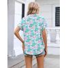 image:imageZeagoo Womens Button Down Shirt Short Sleeve Blouse V Neck Dressy Casual Business Work Tops with Pocket SXXLColorful Coral