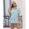 image:imageZeagoo Womens Button Down Shirt Short Sleeve Blouse V Neck Dressy Casual Business Work Tops with Pocket SXXLColorful Coral