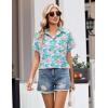 image:imageZeagoo Womens Button Down Shirt Short Sleeve Blouse V Neck Dressy Casual Business Work Tops with Pocket SXXLColorful Coral