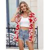 image:imageZeagoo Womens Button Down Shirt Short Sleeve Blouse V Neck Dressy Casual Business Work Tops with Pocket SXXLFloral Red