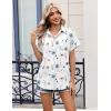 image:imageZeagoo Womens Button Down Shirt Short Sleeve Blouse V Neck Dressy Casual Business Work Tops with Pocket SXXLFloral White