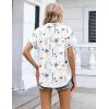 image:imageZeagoo Womens Button Down Shirt Short Sleeve Blouse V Neck Dressy Casual Business Work Tops with Pocket SXXLFloral White