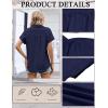 image:imageZeagoo Womens Button Down Shirt Short Sleeve Blouse V Neck Dressy Casual Business Work Tops with Pocket SXXLNavy Blue