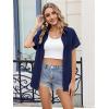 image:imageZeagoo Womens Button Down Shirt Short Sleeve Blouse V Neck Dressy Casual Business Work Tops with Pocket SXXLNavy Blue