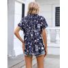 image:imageZeagoo Womens Button Down Shirt Short Sleeve Blouse V Neck Dressy Casual Business Work Tops with Pocket SXXLNavy Floral