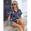 image:imageZeagoo Womens Button Down Shirt Short Sleeve Blouse V Neck Dressy Casual Business Work Tops with Pocket SXXLNavy Floral