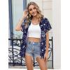 image:imageZeagoo Womens Button Down Shirt Short Sleeve Blouse V Neck Dressy Casual Business Work Tops with Pocket SXXLNavy Floral