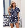 image:imageZeagoo Womens Button Down Shirt Short Sleeve Blouse V Neck Dressy Casual Business Work Tops with Pocket SXXLNavy Floral
