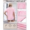 image:imageZeagoo Womens Button Down Shirt Short Sleeve Blouse V Neck Dressy Casual Business Work Tops with Pocket SXXLPink