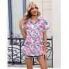 image:imageZeagoo Womens Button Down Shirt Short Sleeve Blouse V Neck Dressy Casual Business Work Tops with Pocket SXXLPink Floral
