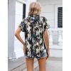 image:imageZeagoo Womens Button Down Shirt Short Sleeve Blouse V Neck Dressy Casual Business Work Tops with Pocket SXXLTie Dye