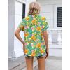 image:imageZeagoo Womens Button Down Shirt Short Sleeve Blouse V Neck Dressy Casual Business Work Tops with Pocket SXXLVibrant Tropical Plants