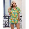 image:imageZeagoo Womens Button Down Shirt Short Sleeve Blouse V Neck Dressy Casual Business Work Tops with Pocket SXXLVibrant Tropical Plants