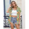 image:imageZeagoo Womens Button Down Shirt Short Sleeve Blouse V Neck Dressy Casual Business Work Tops with Pocket SXXLVibrant Tropical Plants