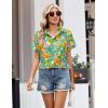 image:imageZeagoo Womens Button Down Shirt Short Sleeve Blouse V Neck Dressy Casual Business Work Tops with Pocket SXXLVibrant Tropical Plants
