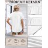image:imageZeagoo Womens Button Down Shirt Short Sleeve Blouse V Neck Dressy Casual Business Work Tops with Pocket SXXLWhite