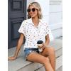 image:imageZeagoo Womens Button Down Shirt Short Sleeve Blouse V Neck Dressy Casual Business Work Tops with Pocket SXXLWhite Heart