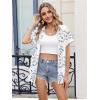 image:imageZeagoo Womens Button Down Shirt Short Sleeve Blouse V Neck Dressy Casual Business Work Tops with Pocket SXXLWhite Leaves