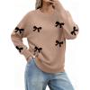 image:imageZeagoo Fall Sweaters for Women 2026 Long Sleeve Crewneck Ribbed Knit Pullover Sweater Loose Fit Basic Jumper TopsAa Bow625