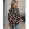 image:imageZeagoo Button Down Shirts for Women 34 Sleeve Linen Cotton V Neck Tops Dressy Casual Loose Work BlousesBlack Hawaiiansf209