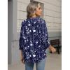 image:imageZeagoo Button Down Shirts for Women 34 Sleeve Linen Cotton V Neck Tops Dressy Casual Loose Work BlousesNany Flowersf180