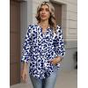 image:imageZeagoo Button Down Shirts for Women 34 Sleeve Linen Cotton V Neck Tops Dressy Casual Loose Work BlousesNany Leafzw522