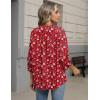 image:imageZeagoo Button Down Shirts for Women 34 Sleeve Linen Cotton V Neck Tops Dressy Casual Loose Work BlousesRed Flowerxh235