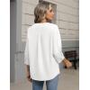 image:imageZeagoo Button Down Shirts for Women 34 Sleeve Linen Cotton V Neck Tops Dressy Casual Loose Work BlousesWhite