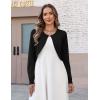 image:imageZeagoo Cropped Cardigan Sweaters for Women Long Sleeve Knit Open Front Bolero Shrug for DressesAblack