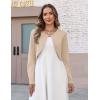 image:imageZeagoo Cropped Cardigan Sweaters for Women Long Sleeve Knit Open Front Bolero Shrug for DressesApricot