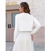 image:imageZeagoo Cropped Cardigan Sweaters for Women Long Sleeve Knit Open Front Bolero Shrug for DressesAwhite