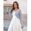 image:imageZeagoo Cropped Cardigan Sweaters for Women Long Sleeve Knit Open Front Bolero Shrug for DressesGrey