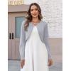 image:imageZeagoo Cropped Cardigan Sweaters for Women Long Sleeve Knit Open Front Bolero Shrug for DressesGrey