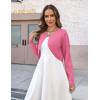 image:imageZeagoo Cropped Cardigan Sweaters for Women Long Sleeve Knit Open Front Bolero Shrug for DressesHot Pink