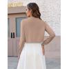 image:imageZeagoo Cropped Cardigan Sweaters for Women Long Sleeve Knit Open Front Bolero Shrug for DressesKhaki