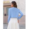 image:imageZeagoo Cropped Cardigan Sweaters for Women Long Sleeve Knit Open Front Bolero Shrug for DressesLight Blue