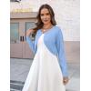 image:imageZeagoo Cropped Cardigan Sweaters for Women Long Sleeve Knit Open Front Bolero Shrug for DressesLight Blue