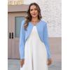 image:imageZeagoo Cropped Cardigan Sweaters for Women Long Sleeve Knit Open Front Bolero Shrug for DressesLight Blue