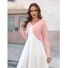 image:imageZeagoo Cropped Cardigan Sweaters for Women Long Sleeve Knit Open Front Bolero Shrug for DressesLight Pink