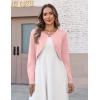 image:imageZeagoo Cropped Cardigan Sweaters for Women Long Sleeve Knit Open Front Bolero Shrug for DressesLight Pink