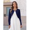 image:imageZeagoo Cropped Cardigan Sweaters for Women Long Sleeve Knit Open Front Bolero Shrug for DressesNavy Blue