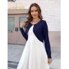image:imageZeagoo Cropped Cardigan Sweaters for Women Long Sleeve Knit Open Front Bolero Shrug for DressesNavy Blue