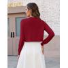image:imageZeagoo Cropped Cardigan Sweaters for Women Long Sleeve Knit Open Front Bolero Shrug for DressesRed