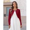 image:imageZeagoo Cropped Cardigan Sweaters for Women Long Sleeve Knit Open Front Bolero Shrug for DressesRed