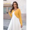 image:imageZeagoo Cropped Cardigan Sweaters for Women Long Sleeve Knit Open Front Bolero Shrug for DressesYellow